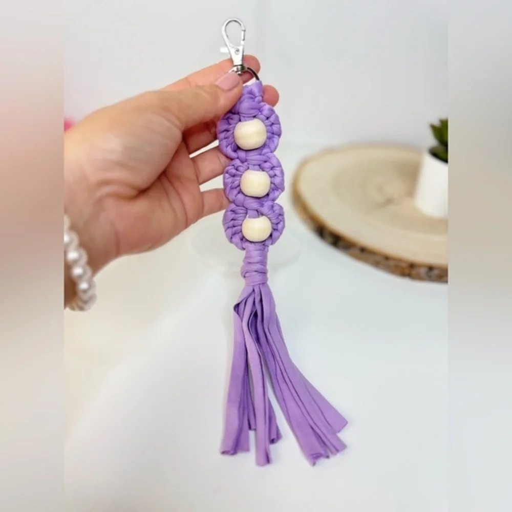 Boho Handcrafted Floral beaded huge keychain